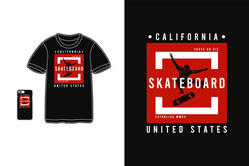 Skateboard,t-shirt merchandise silhouette style