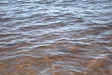 clear summer water on the river