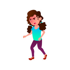 mad girl teenager screaming at classmate on school backyard cartoon vector. mad girl teenager screaming at classmate on school backyard character. isolated flat cartoon illustration