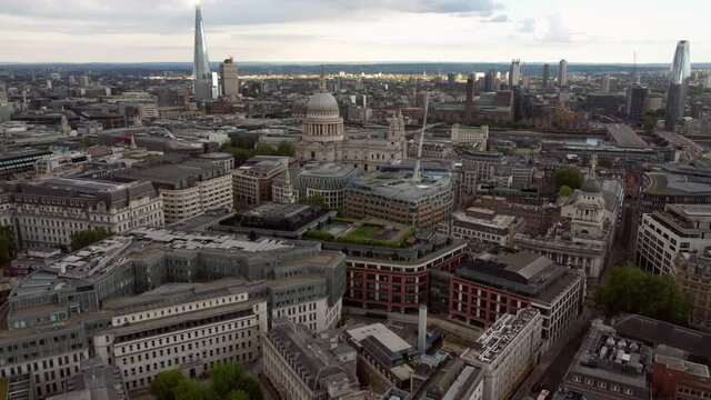 St Bartholomew's Hospital towards St. Paul's Cathedral, Smithfield, City of london, england