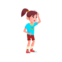 Fototapeta premium afraid girl kid look at terrible snake in terrarium cartoon vector. afraid girl kid look at terrible snake in terrarium character. isolated flat cartoon illustration