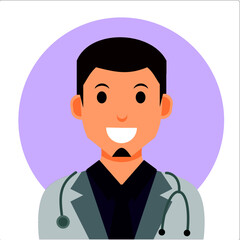 doctor with stethoscope avatar in vector illustration