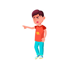 angry preteen boy try to start microwave in kitchen cartoon vector. angry preteen boy try to start microwave in kitchen character. isolated flat cartoon illustration