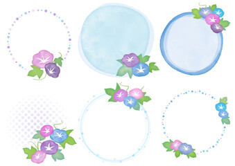 水彩 朝顔のフレーム