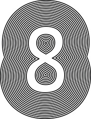 Number 8  Line Logo Icon Design