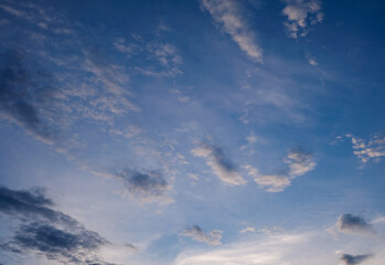 Dramatic clouds in brilliant blue sky