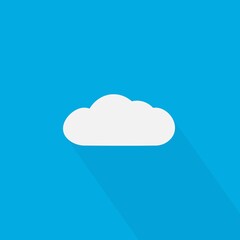 white clould icon on blue background