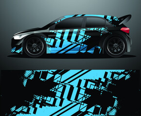 Rally car decal graphic wrap vector, abstract background