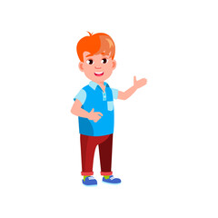 little boy showing toy collection in children room cartoon vector. little boy showing toy collection in children room character. isolated flat cartoon illustration