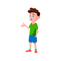 brunette hate boy shock from news on television cartoon vector. brunette hate boy shock from news on television character. isolated flat cartoon illustration