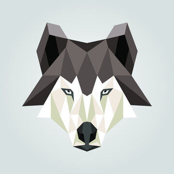 polygonal north wolf illustration