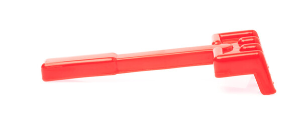red shovel isolated on a white background.