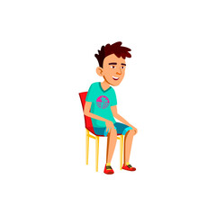 chinese boy laughing from comedy theatrical performance cartoon vector. chinese boy laughing from comedy theatrical performance character. isolated flat cartoon illustration