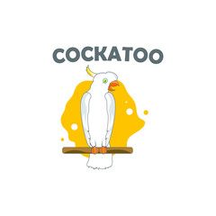 Cockatoo logo design template. Cockatoo emblem vector illustration