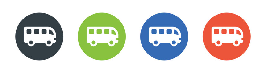 Bus icons vector set. Transportation concept