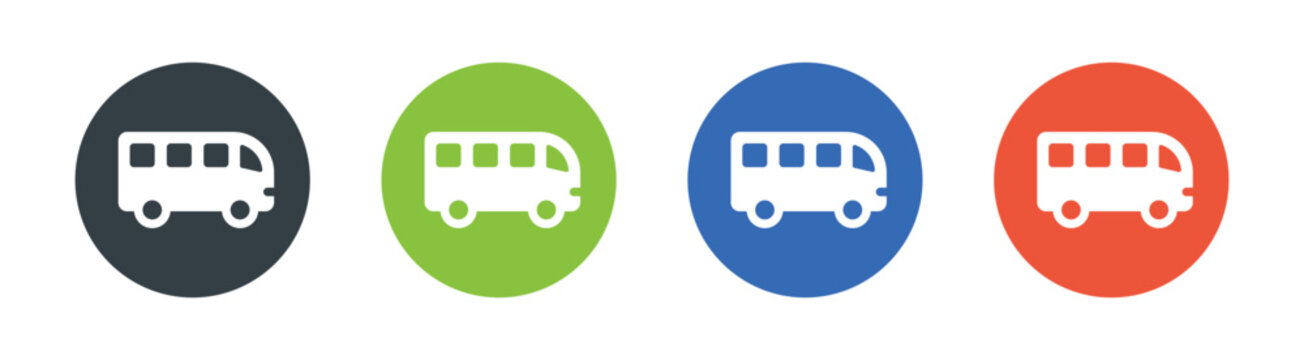 Bus icons vector set. Transportation concept