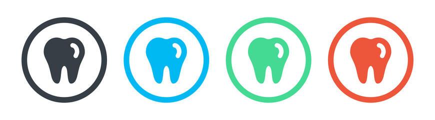 Healthy tooth vector icon sign.
