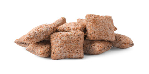 Sweet crispy corn pads isolated on white