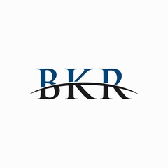BKR initial overlapping movement swoosh horizon, logo design inspiration company