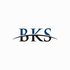 BKS initial overlapping movement swoosh horizon, logo design inspiration company