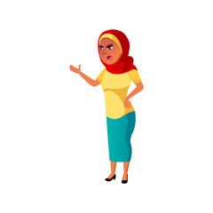 muslim young lady screaming children at home cartoon vector. muslim young lady screaming children at home character. isolated flat cartoon illustration