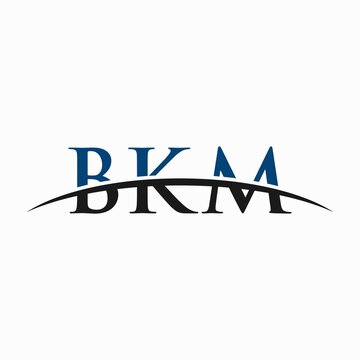 BKM initial overlapping movement swoosh horizon, logo design inspiration company