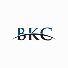 BKC initial overlapping movement swoosh horizon, logo design inspiration company