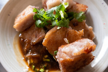 turnip cake on a table