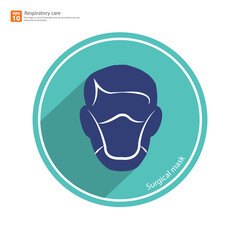 respiratory icon vector with shadow