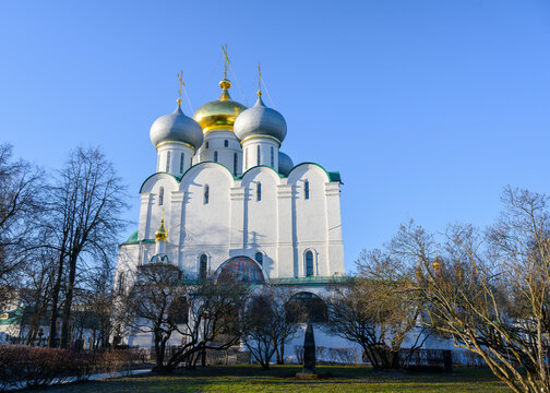 Cathedral of the Smolensk Icon of the Mother of God in the Novodevichy Monastery of 16th centure in Moscow, Russia
