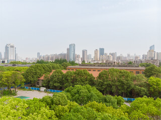 Fototapeta premium Early summer scenery of Guishan Park in Hanyang, Wuhan, Hubei, China