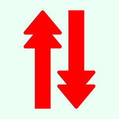 red arrow up