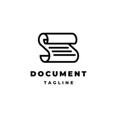 Document symbol logo design inspiration with letter S shape