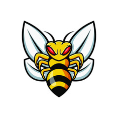 Wasp Logo design template. Bee e-sport logo vector illustration