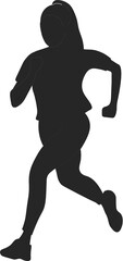 Silueta de mujer corriendo. fondo transparente