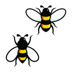 Set of bee logo design template.