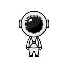 cute astronaut character on white background