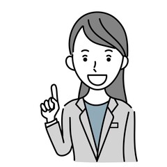 説明するビジネスパーソン女性のイラスト素材