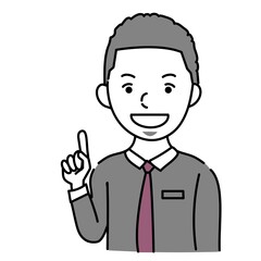 説明するビジネスパーソン外国人男性のイラスト素材