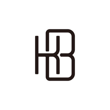 recommend clip art: letter bk linked geometric thin line logo vector