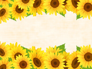 ひまわり　背景　フレーム