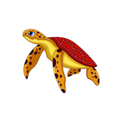 sea turtle - vector stylized drawing