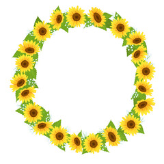 ひまわり　背景　フレーム