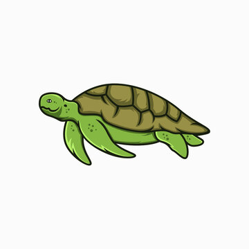 sea turtle - vector stylized drawing