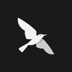Black and white minimalist bird logo