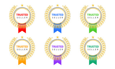 Trusted seller badge logo label for product
