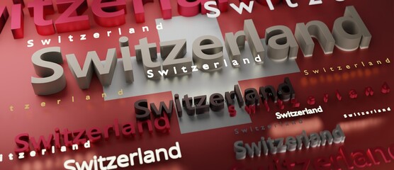Abstract Switzerland Flag 3D Render (3D Artwork)