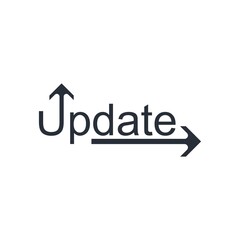 Update inscription. Vector icon isolated on white background.