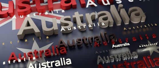 Abstract Australia Flag 3D Render (3D Artwork)