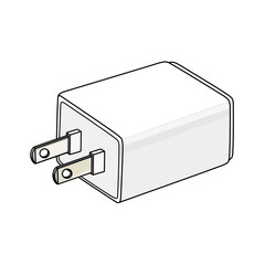 白色のAC-DCアダプタ